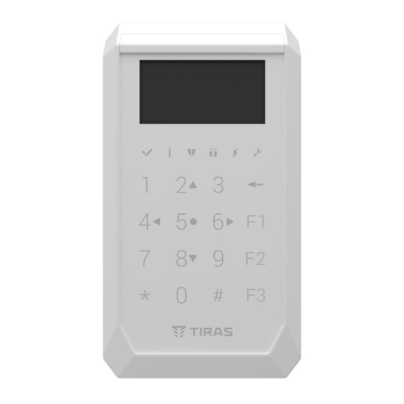 Клавіатура Tiras K-PAD OLED+ біла дротова з вбудованим зчитувачем NFC/Mifare