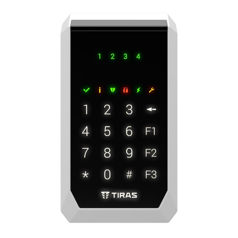 Клавіатура Tiras K-PAD4+ чорна дротова з вбудованим зчитувачем NFC/Mifare