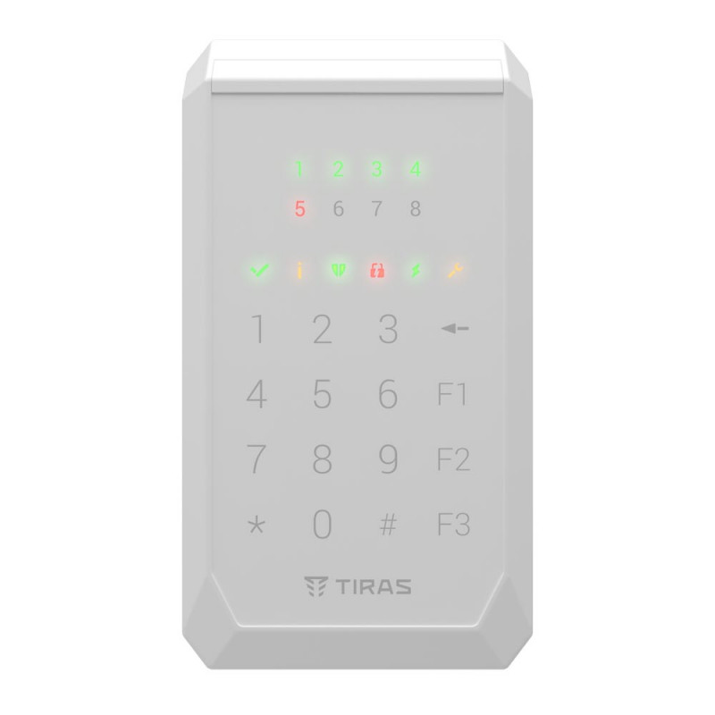 Клавіатура Tiras K-PAD8+ біла дротова з вбудованим зчитувачем NFC/Mifare