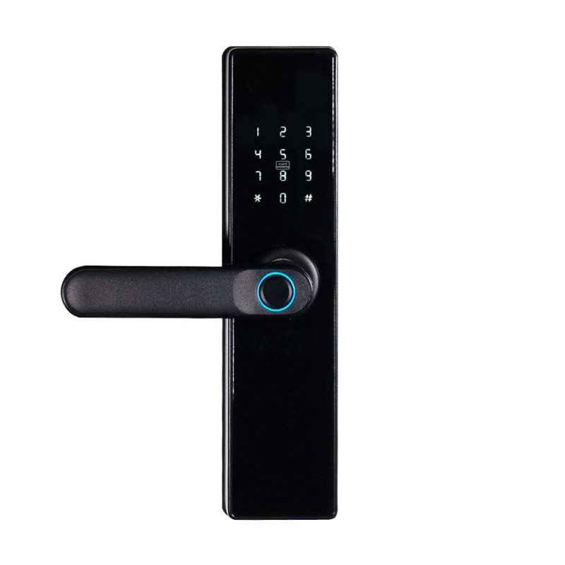 Замок биометрический автономный Trinix TRL-5402BTF Black с Bluetooth, считывателем отпечатков пальцев и карт