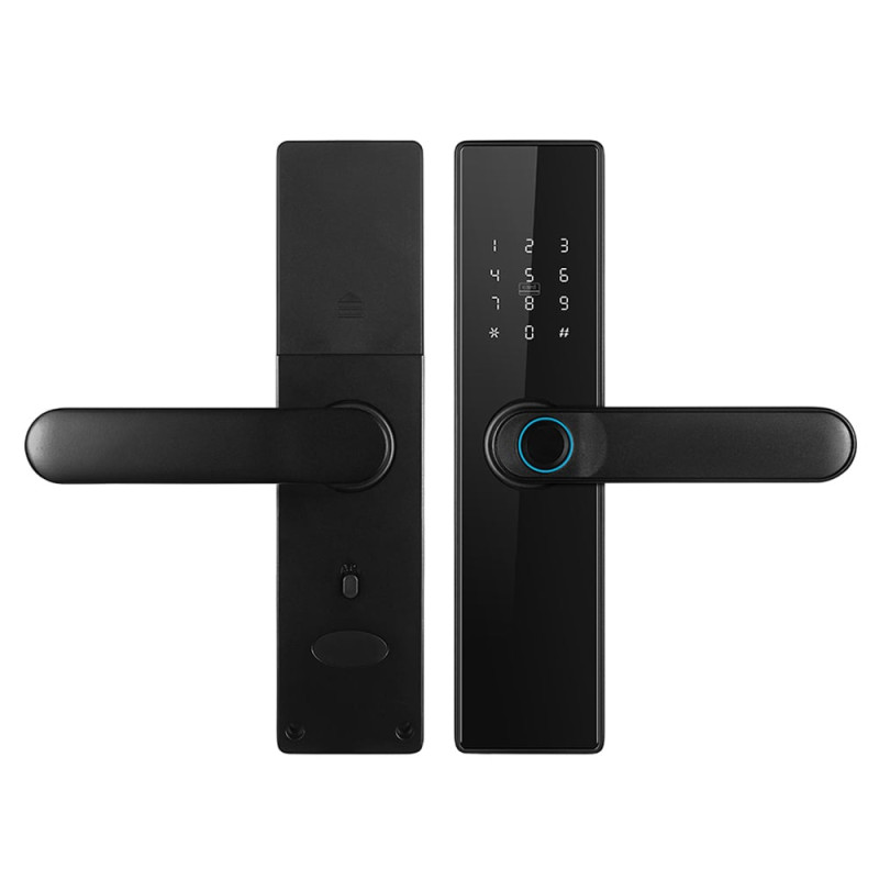 Замок биометрический автономный Trinix TRL-5402BTF Black с Bluetooth, считывателем отпечатков пальцев и карт