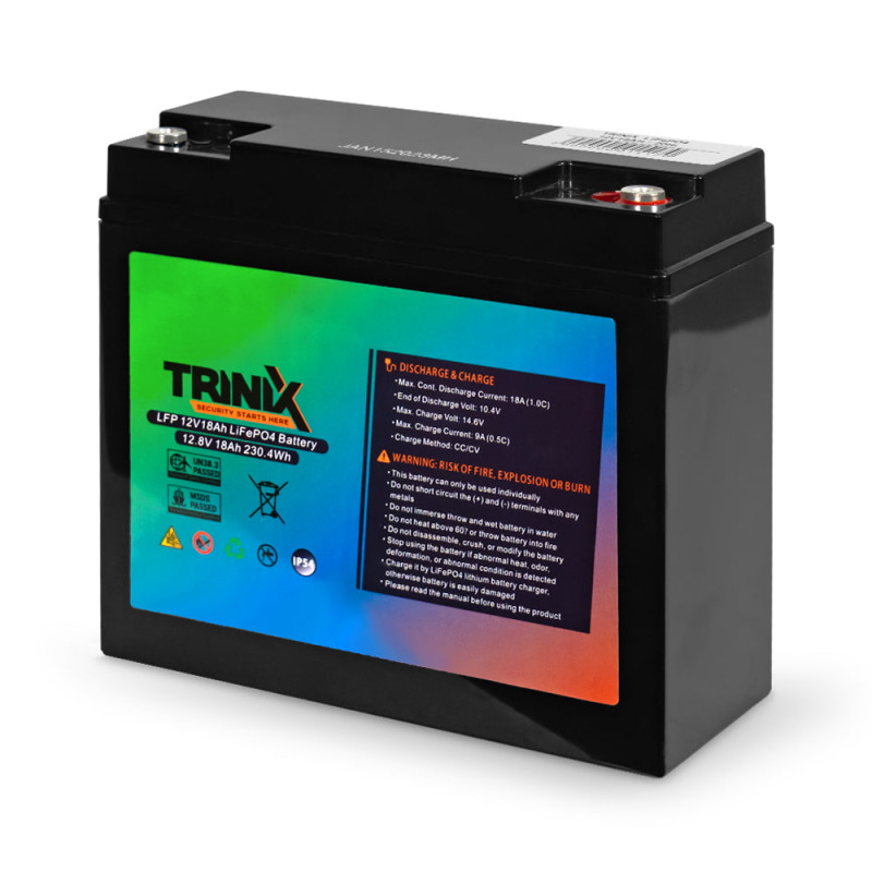 Акумуляторна LiFePO4 батарея Trinix LFP 12V18Ah 12В 18 Аг літій-залізо-фосфатна