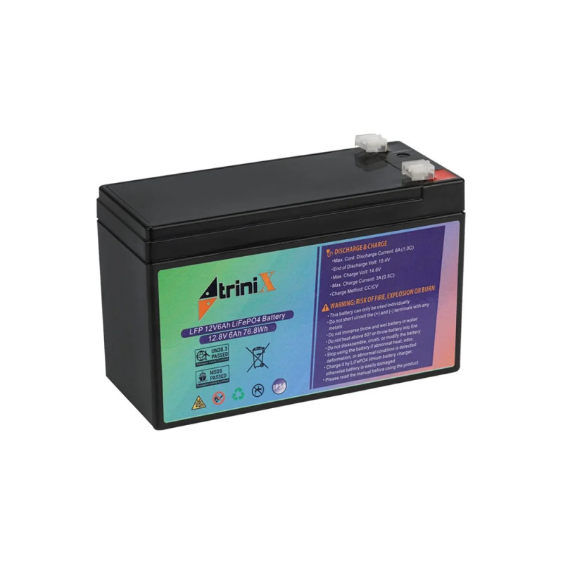 Акумуляторна LiFePO4 батарея Trinix LFP 12V6Ah 12В 6 Аг літій-залізо-фосфатна