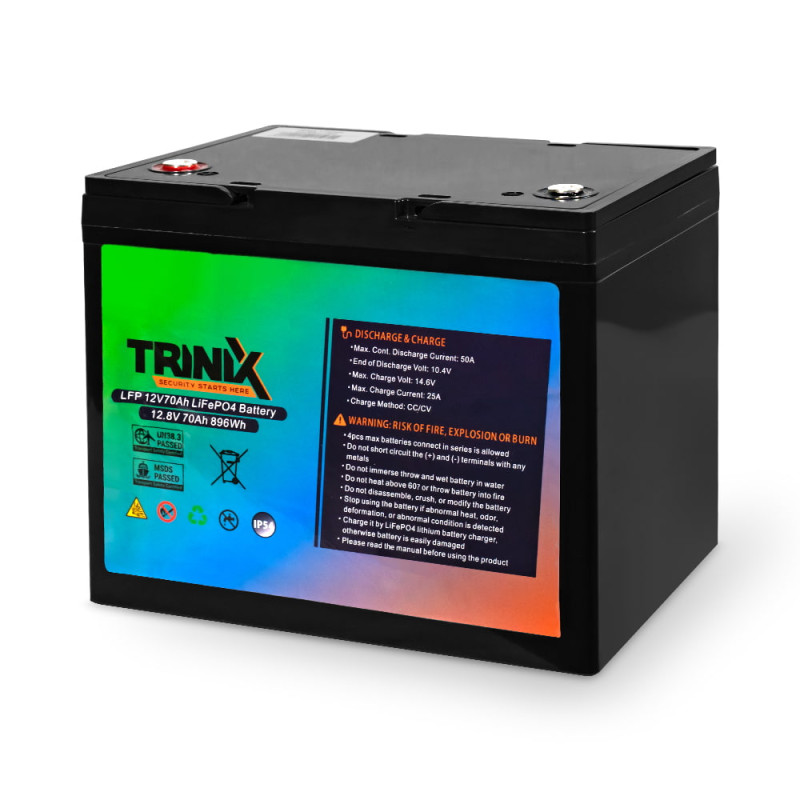 Аккумуляторная LiFePO4 батарея Trinix LFP 12V70Ah 12В 70 Ач литий-железо-фосфатная