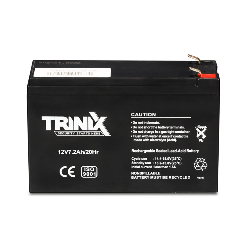 Акумуляторна батарея Trinix 12V7.2Ah/20Hr AGM 12В 7.2 Аг свинцево-кислотна