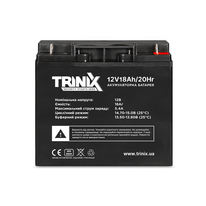 Акумуляторна батарея Trinix 12V18Ah/20Hr AGM 12В 18 Аг свинцево-кислотна