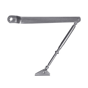 Коліно для дотягувачів Dortec DT65ARM з фіксацією дверей сріблясте