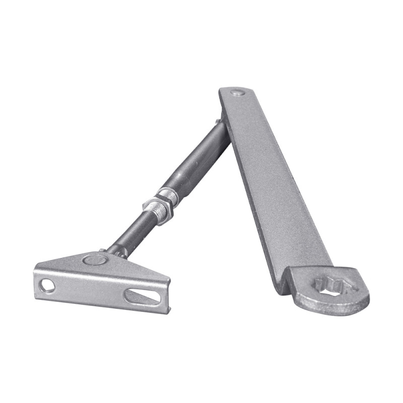 Коліно для дотягувачів Dortec DT65ARM з фіксацією дверей сріблясте