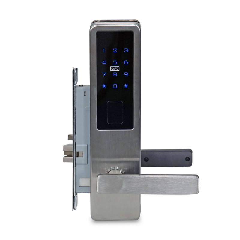 Електромеханічний замок Trinix TRL-5302BT з Bluetooth і зчитувачем карт автономний сріблястий