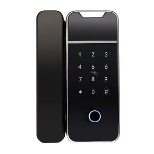 Замок біометричний автономний Trinix TRL-3307BTG з Bluetooth, зчитувачем відбитків пальців і карт на скляні двері
