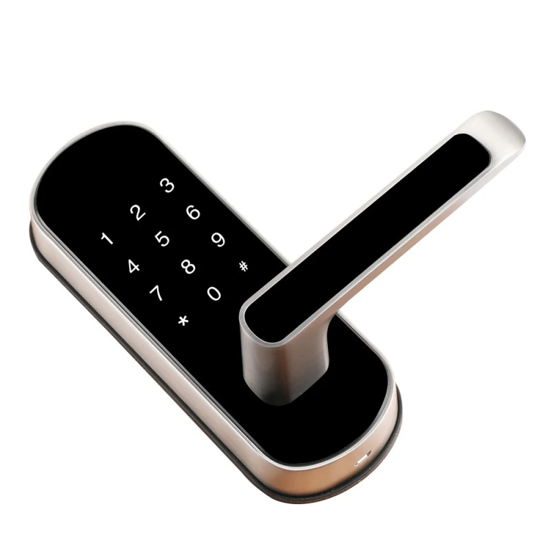 Замок біометричний автономний Trinix TRL-5107BTF Silver Right з Bluetooth, зчитувачем відбитків пальців і карт Mifare