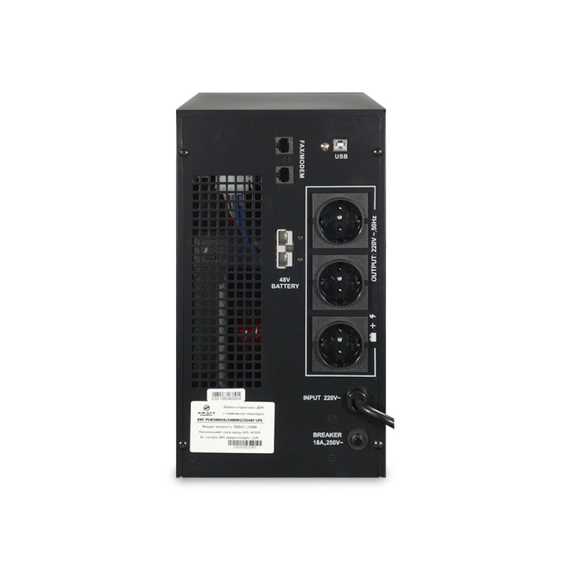 ДБЖ Kraft KRF-PSW3000VA/2400W(LCD)48V UPS під зовнішній акумулятор