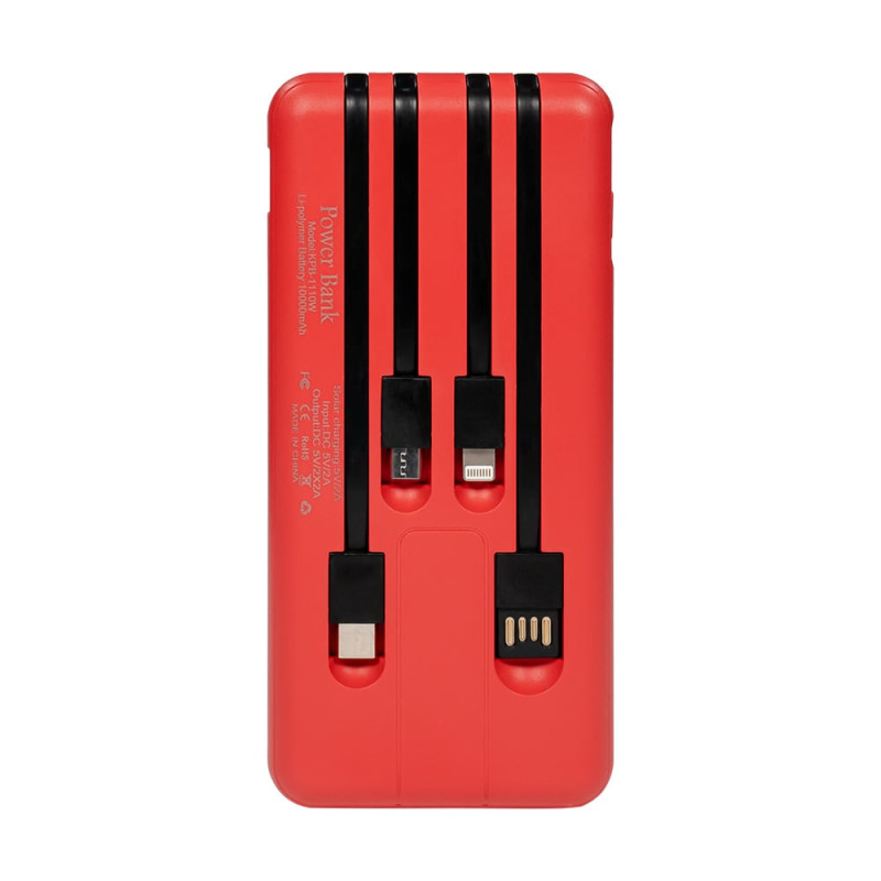 Повербанк Kraft KPB-1110W 10000mAh красный с беспроводной зарядкой