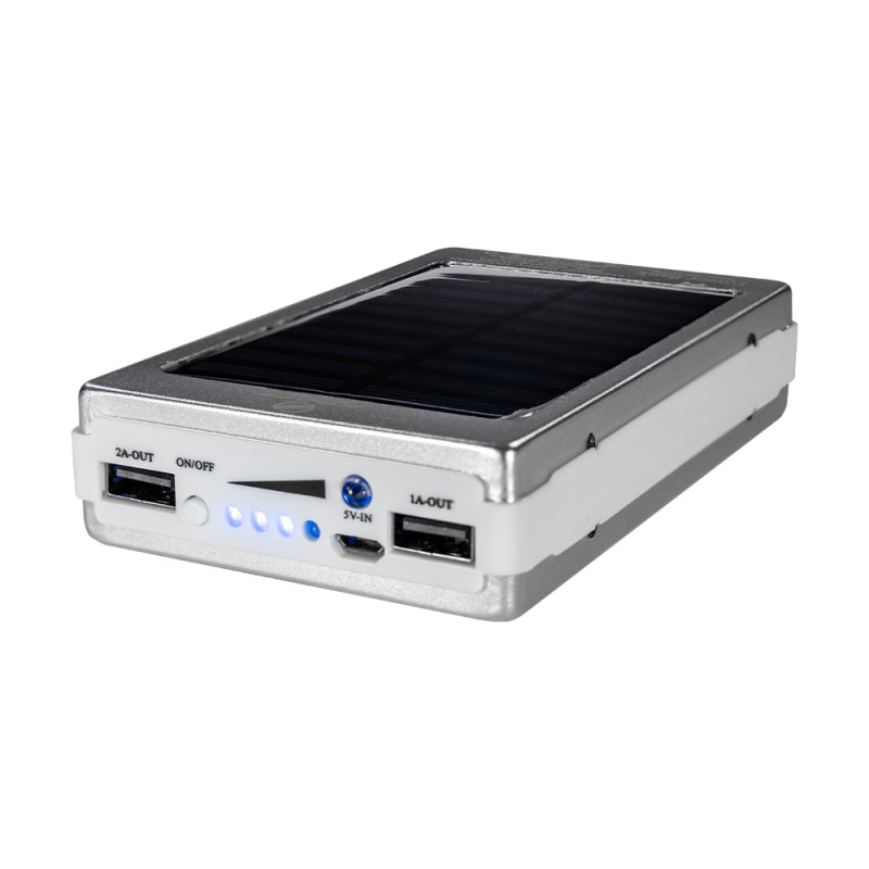 Повербанк Kraft KPB-1012SL 10000mAh з сонячною панеллю срібляста