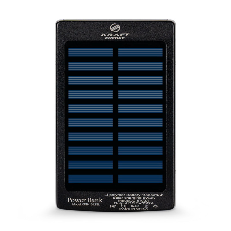Повербанк Kraft KPB-1012SL 10000mAh з сонячною панеллю чорний