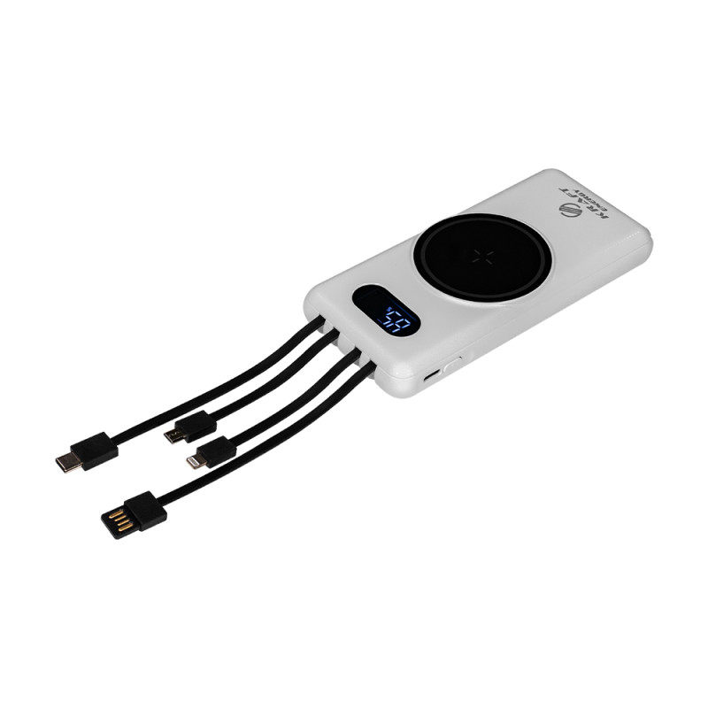 Повербанк Kraft KPB-1110W 10000mAh білий з бездротовою зарядкою