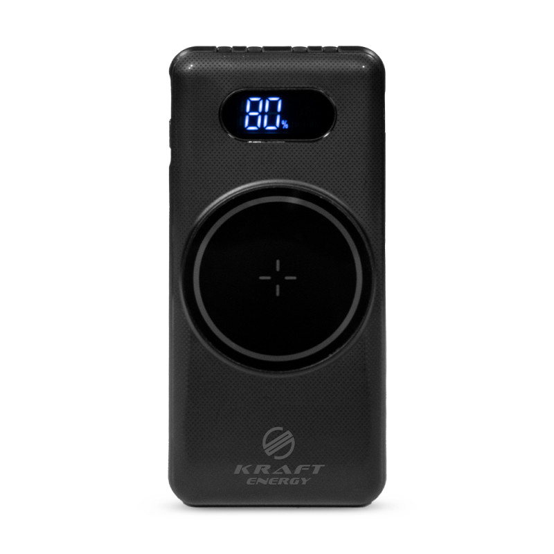 Повербанк Kraft KPB-1110W 10000mAh чорний з бездротовою зарядкою