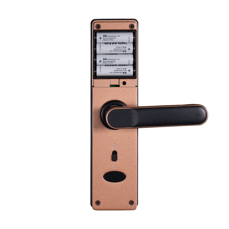 Замок біометричний автономний Trinix TRL-5402BTF Bronze з Bluetooth, зчитувачем відбитків пальців і карт