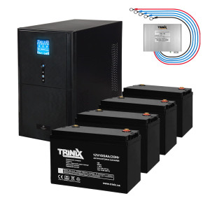 Комплект резервного живлення Kraft PSW3000VA/2400W(LCD)48V UPS + батарея 5080 Вт-г