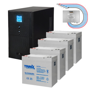 Комплект резервного живлення Kraft PSW3000VA/2400W(LCD)48V UPS + гелева батарея 2286 Вт-г