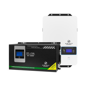 Комплект резервного живлення Kraft KRF-LFWIM-6KW/48V-60A 6kW + LiFePO4 батарея 10240 Вт-г