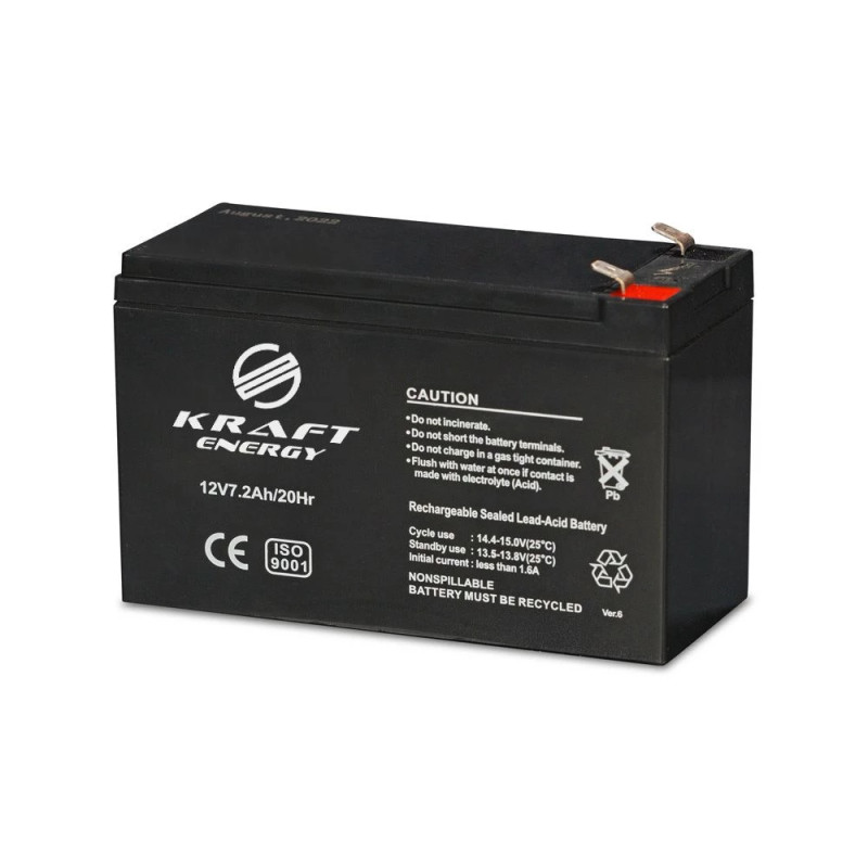 Комплект безперебійного живлення Kraft PSU-1205LED(P) + 12V7Ah/20Hr F2 AGM (5А/7Аh)