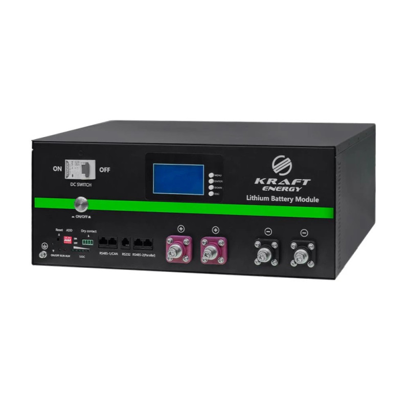Комплект резервного живлення Kraft KRF-LFWIM-6KW/48V-60A 6kW + LiFePO4 батарея KRF-48/200BRM 10240 Вт-г 