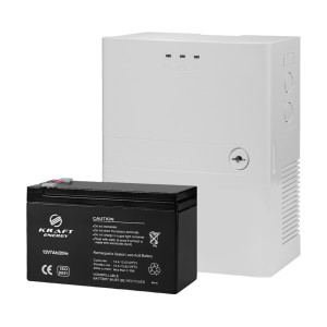Комплект безперебійного живлення Kraft PSU-1203LED(P) + 12V7.2Ah/20Hr AGM (3А/7.2Аh)