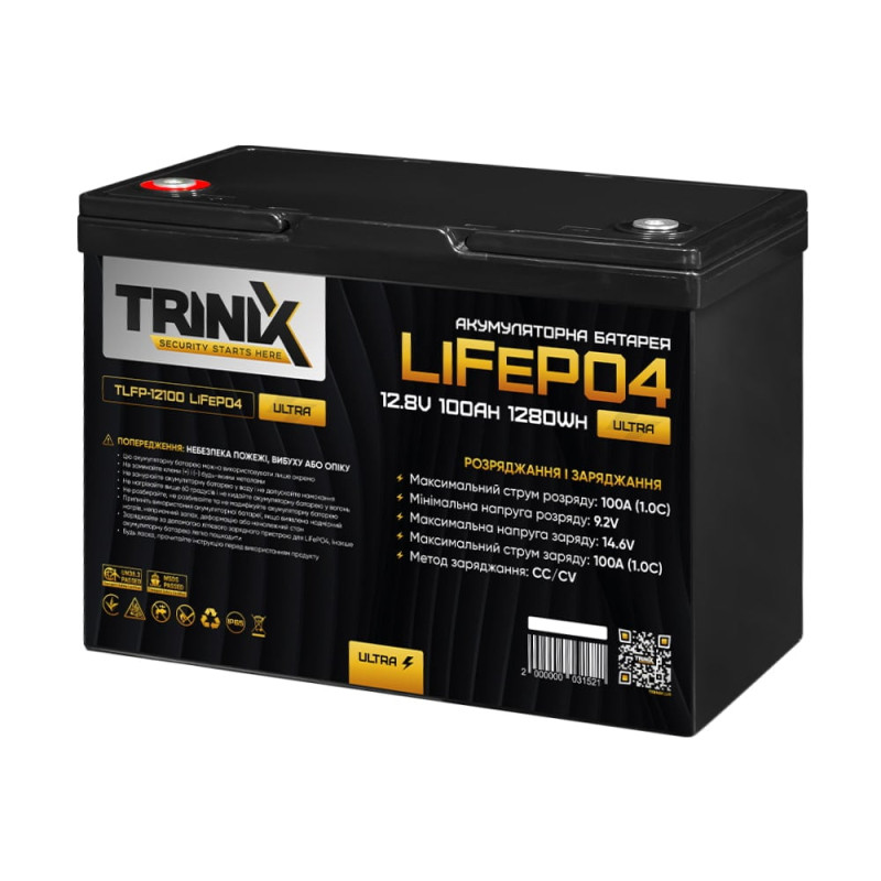 Акумуляторна батарея Trinix TLFP-12100 Ultra LiFePO4  12В 100 Аг літій-залізо-фосфатна