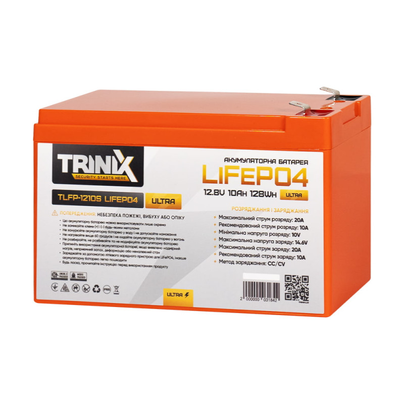Акумуляторна батарея Trinix TLFP-1210S Ultra LiFePO4 12В 10 Аг літій-залізо-фосфатна