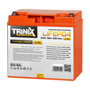Акумуляторна батарея Trinix TLFP-1218 Ultra LiFePO4 (4S) 12В 18 Аг літій-залізо-фосфатна