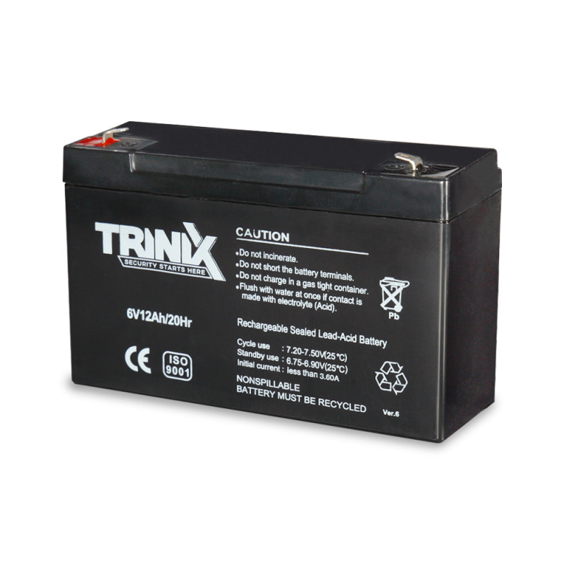 Акумуляторна батарея Trinix 6V12Ah/20Hr AGM 6В 12 Аг свинцево-кислотна