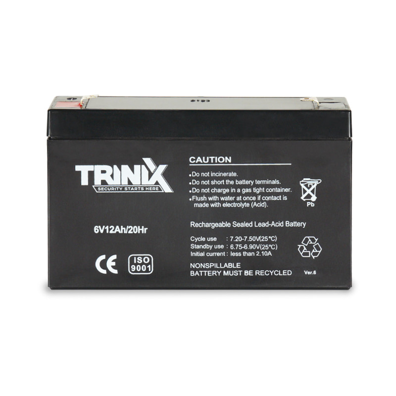 Акумуляторна батарея Trinix 6V12Ah/20Hr AGM 6В 12 Аг свинцево-кислотна
