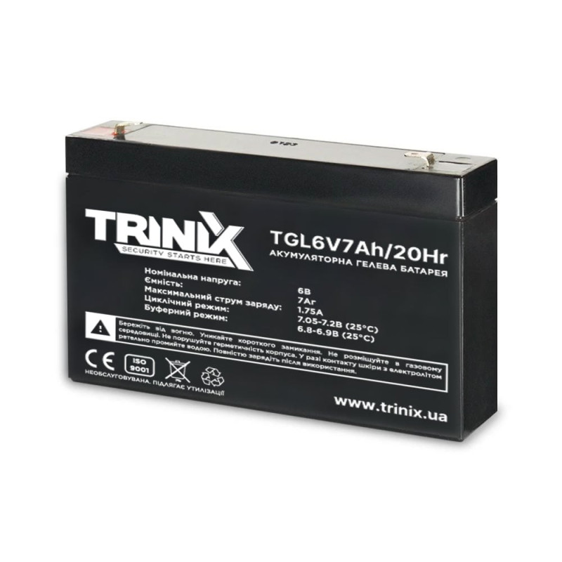 Аккумуляторная батарея Trinix TGL6V7Ah/20Hr GEL 6В 7 Аг гелевая