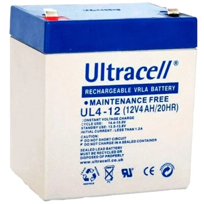 Акумуляторна батарея Ultracell UL4-12 AGM 12В 4 Aг свинцево-кислотна