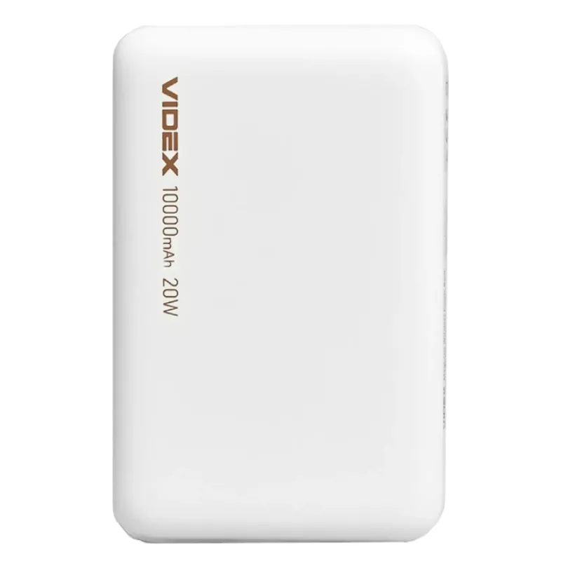 Повербанк VIDEX VPB-331 PD20W White 10000mAh з бездротовою зарядкою