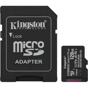 Карта пам'яті Kingston MicroSD 128GB C10 UHS-I A1 V10 R150MB/s + SD