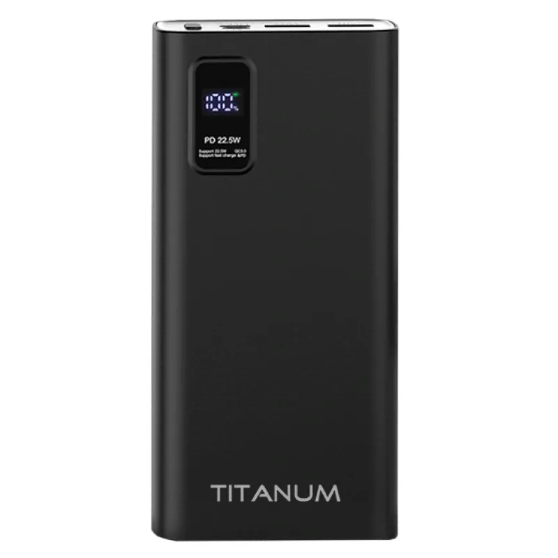 Повербанк Videx TITANUM 727S 20000mAh 22.5W чорний