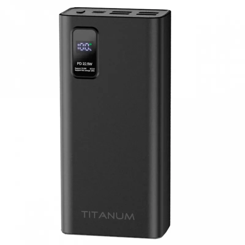 Повербанк Videx TITANUM 728S 30000mAh 22.5W чорний