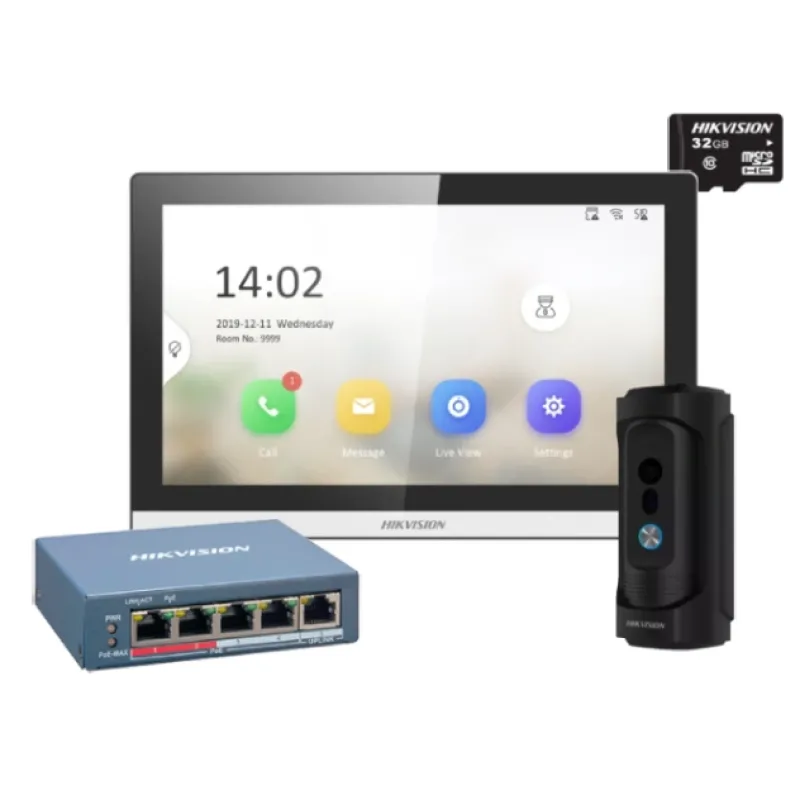 Комплект IP-домофону Hikvision DS-KB8113-IME1(B) UKR+DS-KH6350-TE1+HS-TF