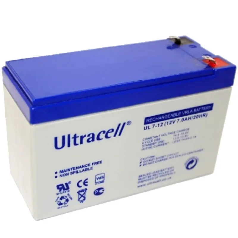 Аккумуляторная батарея Ultracell UL7-12 AGM 12В 7 Aг свинцово-кислотная