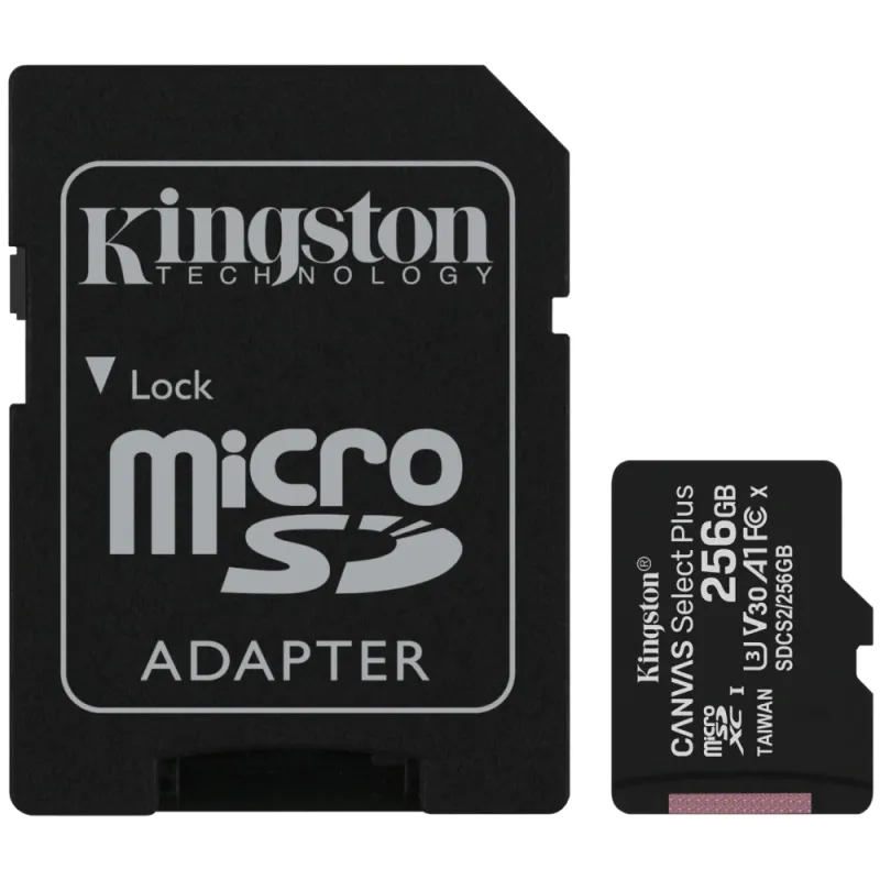 Карта пам'яті Micro SDXC 256Гб Kingston Canvas Select Plus 100R A1 C10 Card