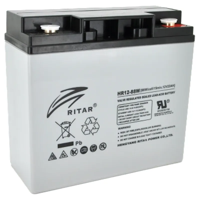 Акумуляторна батарея RITAR HR1288W AGM 12В 22 Aг свинцево-кислотна