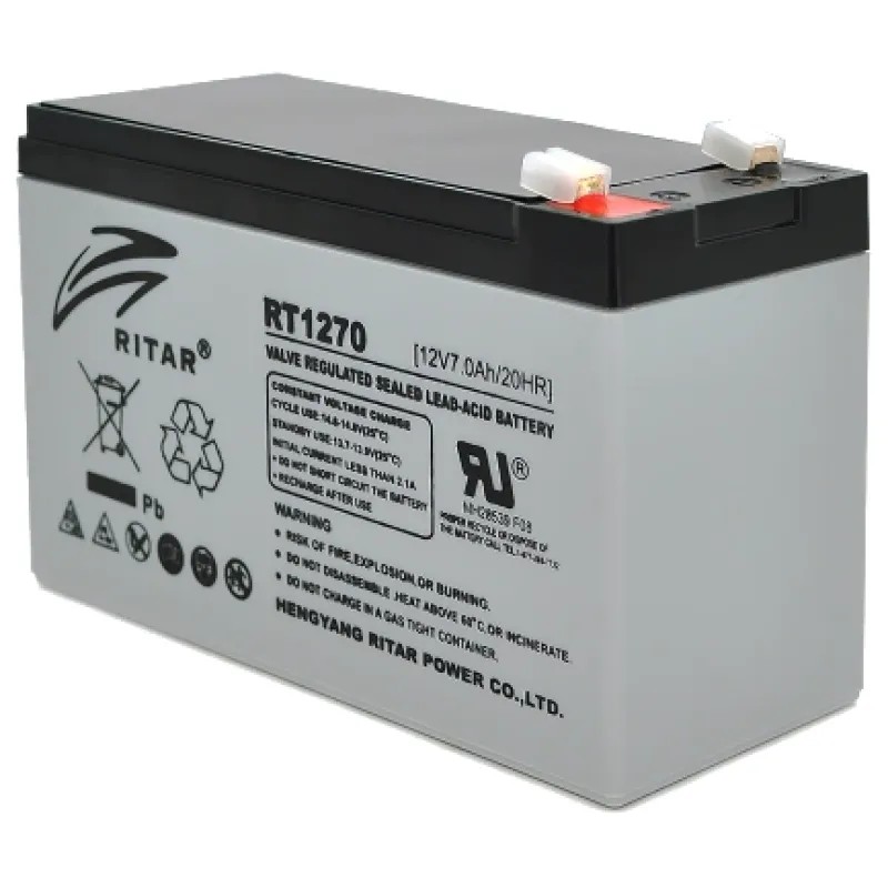 Акумуляторна батарея RITAR RT1270 AGM 12В 7 Aг свинцево-кислотна