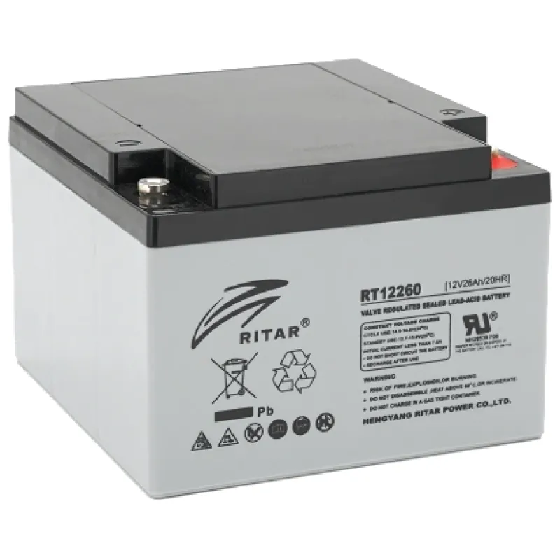 Аккумуляторная батарея RITAR RT12260 AGM 12В 26 Aг свинцово-кислотная