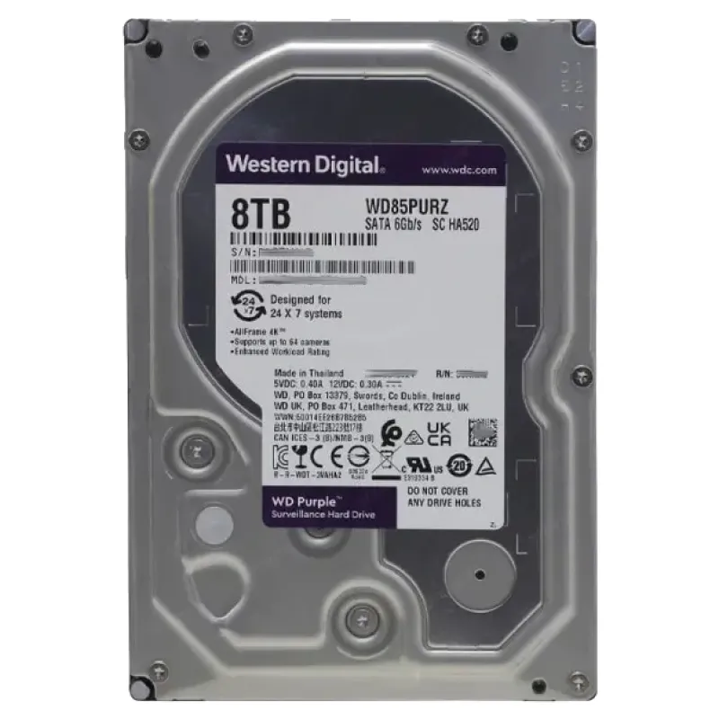 Жорсткий диск 8 ТБ Western Digital Purple WD85PURZ